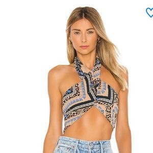Superdown tie bandana crop top